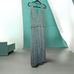 Maeve Teal Patterned Sleeveless Maxi Dress